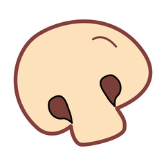 Straw mushroom. Half mushroom for thai soup.