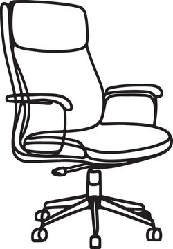 recommend clip art: continuous one line art hand drawn of office chair vector art illustration