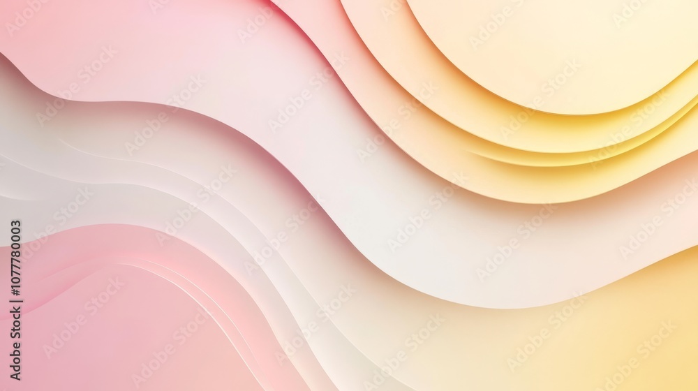 Poster serene minimalistic background with warm pink and yellow gradient transitions for modern design aest