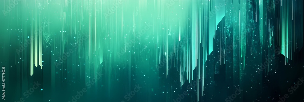Poster futuristic minimalistic gradient background in deep teal and soft coral tones