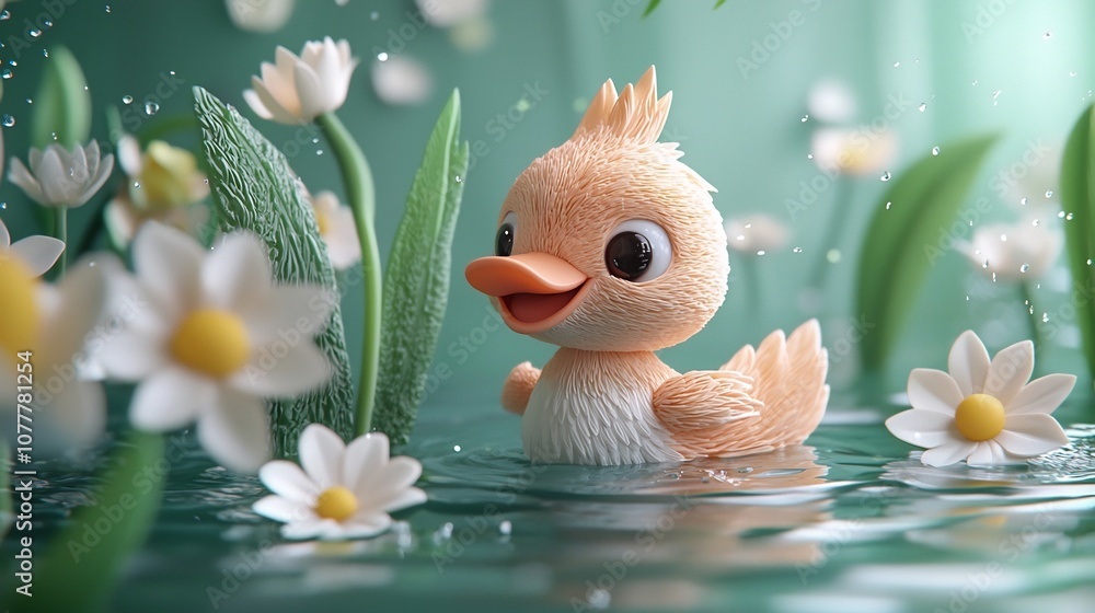Poster adorable and curious cartoon characters exploring and learning about the wonders of nature and wildl