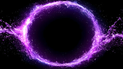 Purple Glowing Water Circle Abstract Background