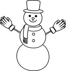 snowman outline coloring