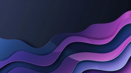Abstract Purple and Blue Paper Cut Waves