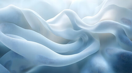 Obraz premium Abstract Blue and White Background: Soft Fabric Waves