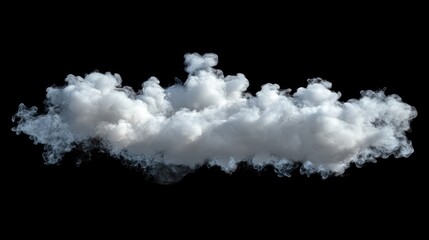 Diffuse smoke cloud, thin, isolated, transparent on black