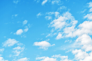 Blue sky with white cloud. Beautiful sky in the morning. Freedom of life, New life beginning and Positive thought and energy concepts.