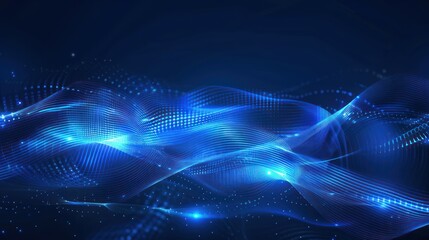 Abstract Blue Digital Wave Background