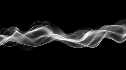 Fototapeta premium Dense smoke swirl, isolated, transparent on dark, drifting effect 