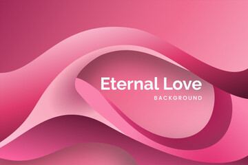 Flowing, graceful pink tones create a sophisticated yet warm Valentine's Wavy Background