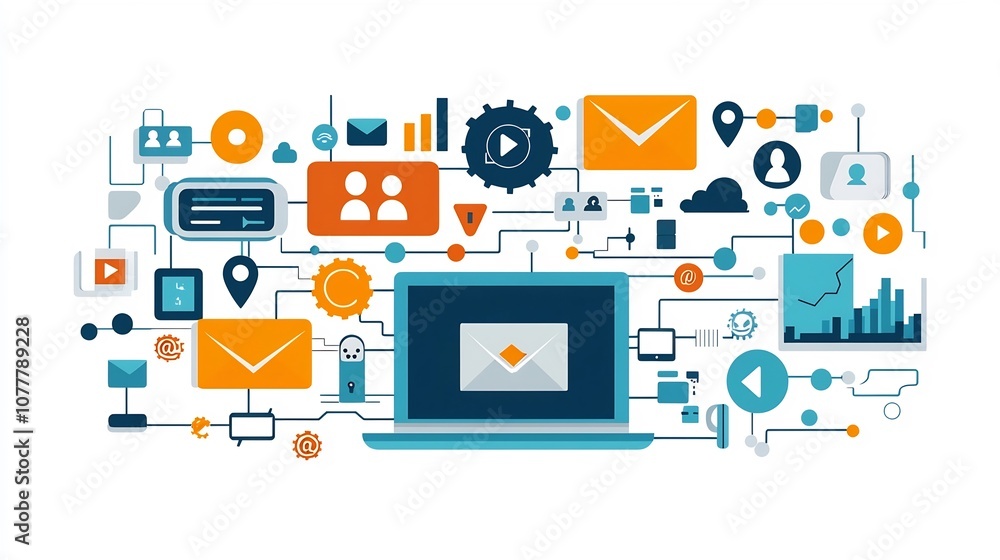 Poster efficient remote professional seamlessly using laptop messaging apps video calls and email to commun