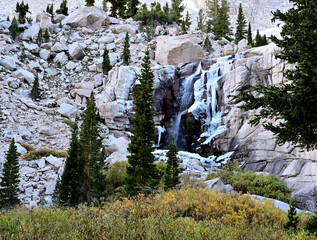 Outpost Falls along the Mount Whitney Trail, John Muir Wilderness, California.
