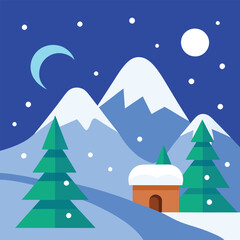 Fototapeta premium snowy silhouette vector design for cold and icy weather graphics