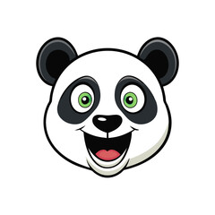 Panda head vector cartoon art illustration