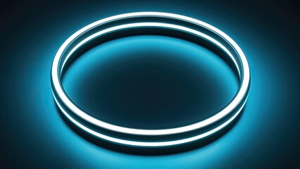 stunning rendering of a neon blue circular frame
