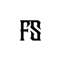Obraz premium FS monogram logo design letter text name symbol monochrome logotype alphabet character simple logo