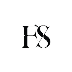 FS monogram logo design letter text name symbol monochrome logotype alphabet character simple logo