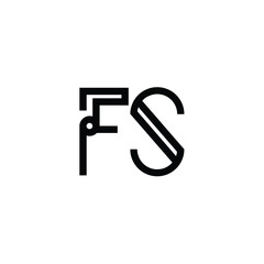 FS monogram logo design letter text name symbol monochrome logotype alphabet character simple logo