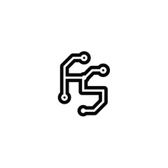 FS monogram logo design letter text name symbol monochrome logotype alphabet character simple logo