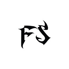 FS monogram logo design letter text name symbol monochrome logotype alphabet character simple logo