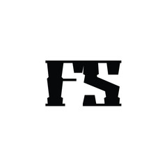 FS monogram logo design letter text name symbol monochrome logotype alphabet character simple logo