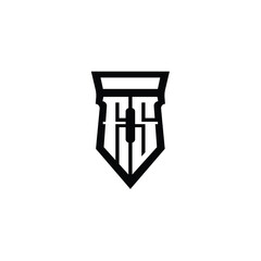 FS monogram logo design letter text name symbol monochrome logotype alphabet character simple logo