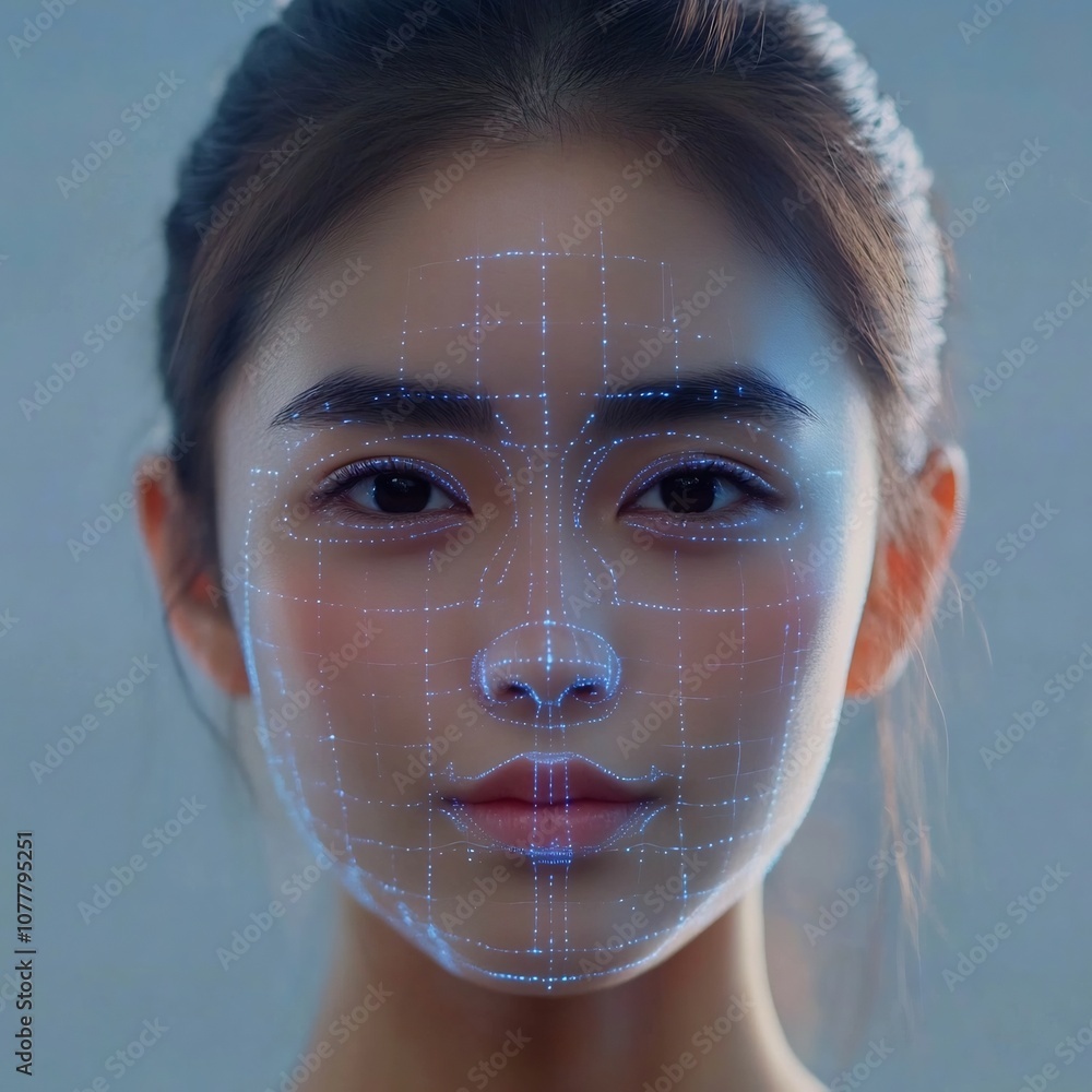 Poster innovative facial recognition and biometric technology enabling secure and convenient unlocking of s