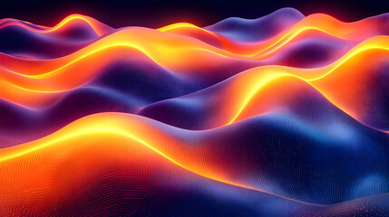 Fototapeta premium Abstract 3D Background with Glowing Waves and Dynamic Textures