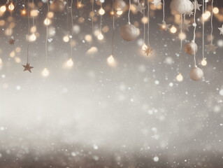 A minimalist Christmas  background with soft snow fal