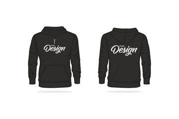 Hoodie mock up vector template illustration