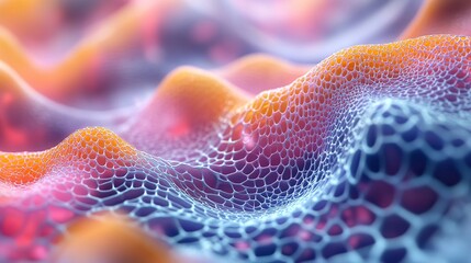 Abstract Geometric Network: A Colorful 3D Render of Interconnected Shapes