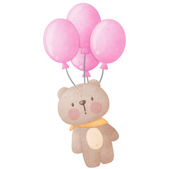 teddy bear with balloons