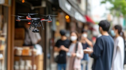 日本の都市部でのドローン配達サービス