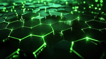 Obraz premium Abstract Green Hexagon Pattern