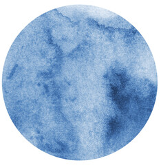 Blue Watercolor hand painted circles texture. Watercolour circle elements for design.