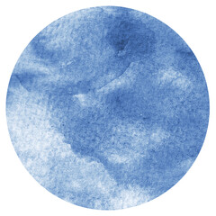 Blue Watercolor hand painted circles texture. Watercolour circle elements for design.