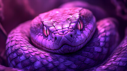 Close-up of a Purple Snake's Eye - Illustration