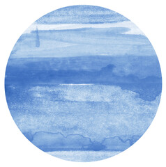 Blue Watercolor hand painted circles texture. Watercolour circle elements for design.