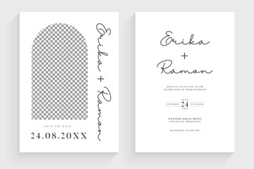 Minimalist Wedding Invitation Card Template Design