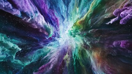 Abstract Colorful Nebula in Space