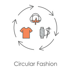 Circular Fashion Icon – A Circular Arrow Around a Garment, Representing the Recycling and Reuse Cycle in Sustainable Fashion.