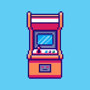 Pixel art arcade machine game asset design