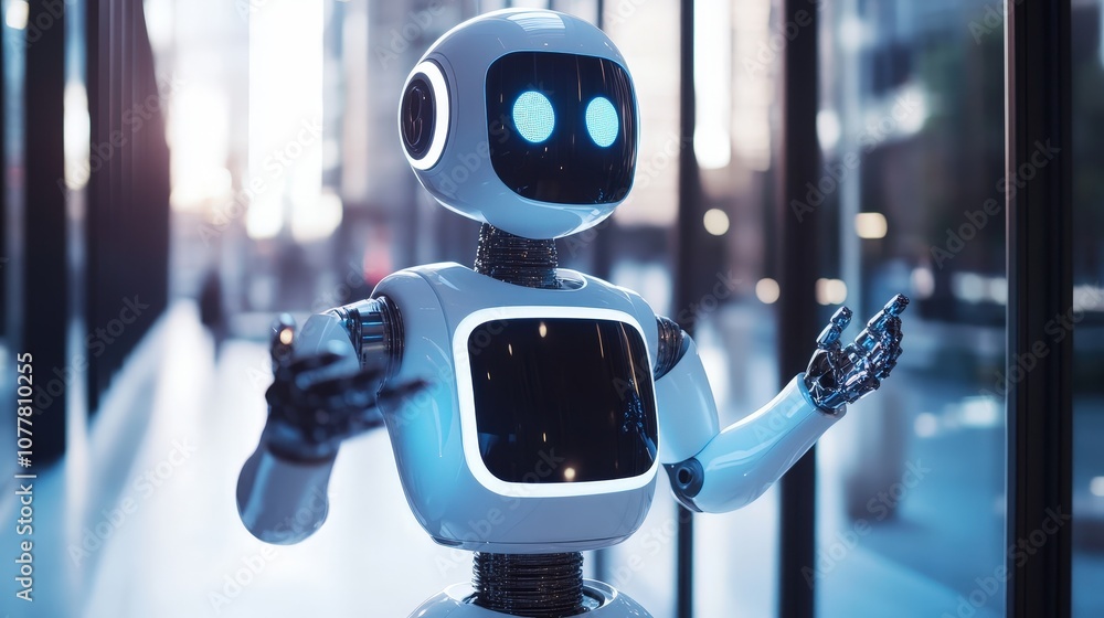Poster an ai chatbot interacting with customers, handling inquiries and resolving common issues, freeing up