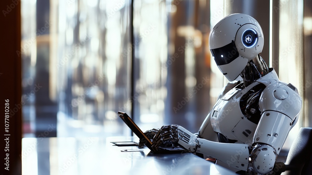 Poster an ai chatbot interacting with customers, handling inquiries and resolving common issues, freeing up