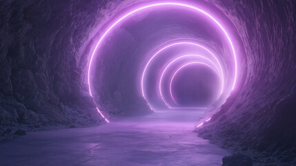 tunnel in neon purple color