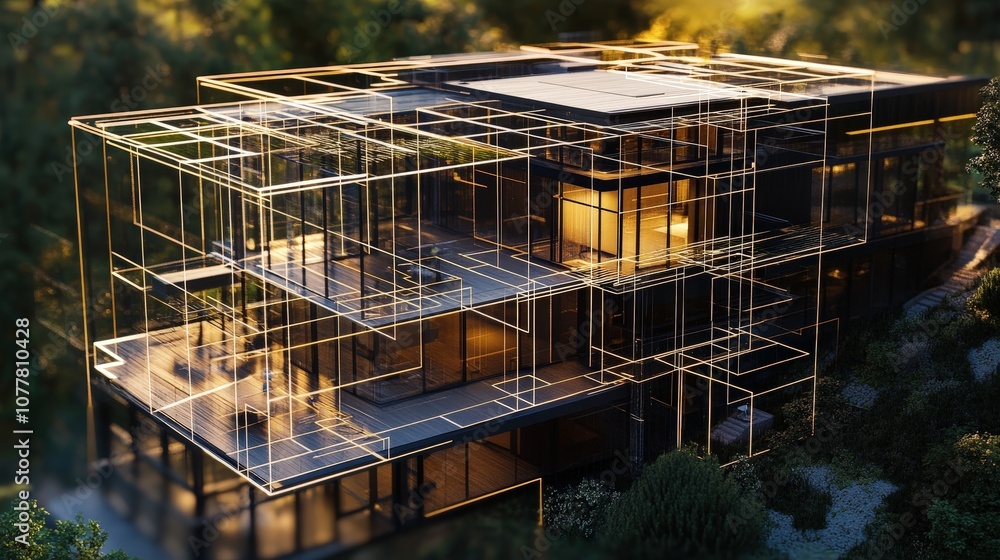 Poster an ai-powered design software helping architects visualize new structures, offering design suggestio