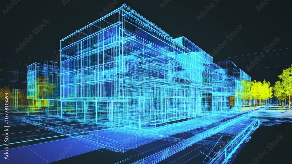 Poster an ai-powered design software helping architects visualize new structures, offering design suggestio