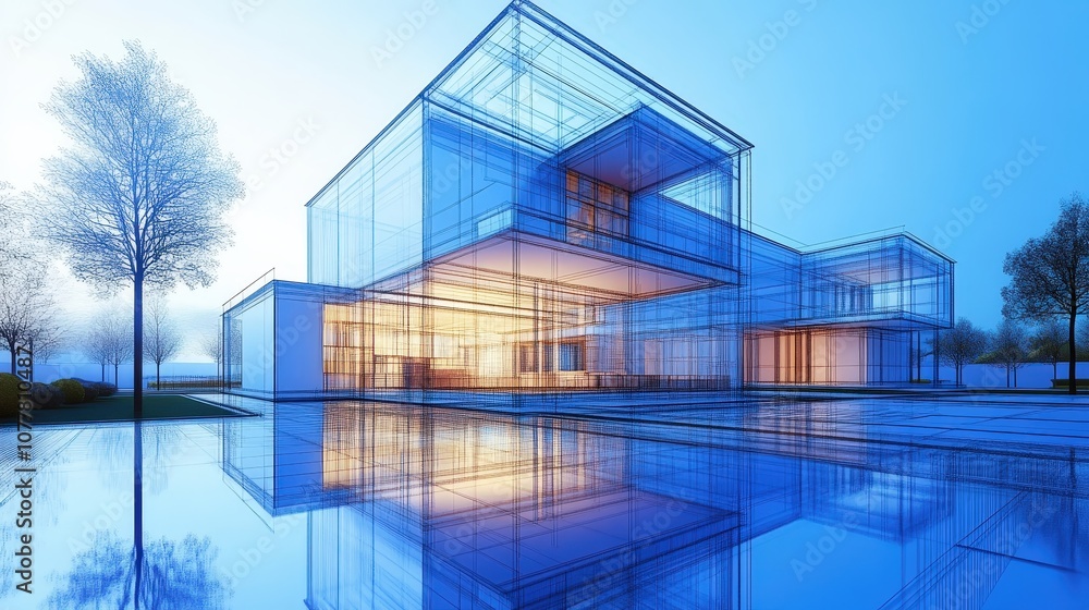 Poster an ai-powered design software helping architects visualize new structures, offering design suggestio