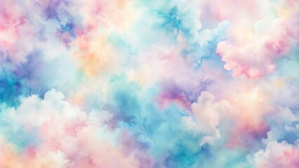 A Dreamy Sky With Hues of Pastel Pink, Yellow, and Blue Clouds, Representing A Serene And Gentle Abstract Atmosphere