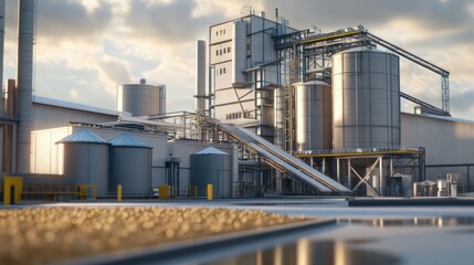 Obraz premium Industrial Complex, Modern Manufacturing